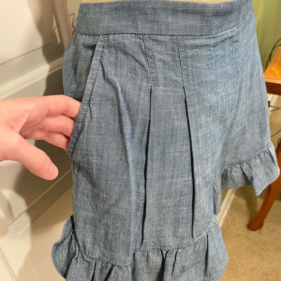 J.Crew Blue 100% Cotton Ruffle Shorts - Picture 3 of 9